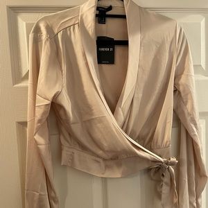 Cream wrap top
